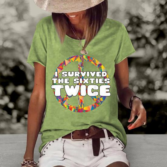 I Survived the 60s Twice 70th Birthday Women's Short Sleeve Loose T-Shirt