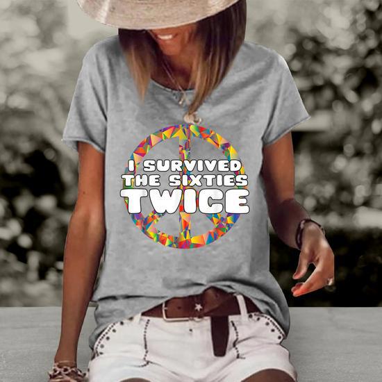 I Survived the 60s Twice 70th Birthday Women's Short Sleeve Loose T-Shirt - Front View