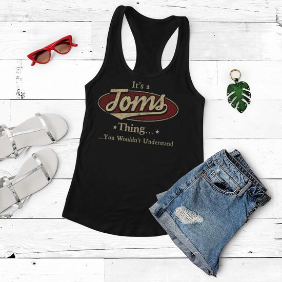 Toms Shirt Personalized Name Gifts T Shirt Name Print T Shirts Shirts With Name Toms Women Flowy Tank Seseable UK