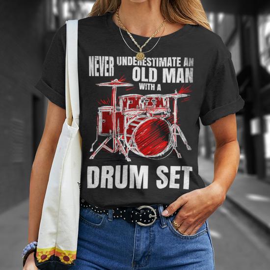 Woman With A Drum Kit Never Underestimate Standard Unisex T-shirt S-5XL 
