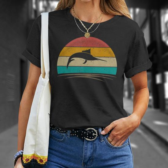 Swordfish Retro Vintage 70S Deep Sea Fishing Men Unisex T-Shirt