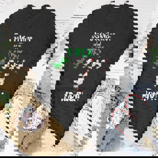 Evolution Of The T-Rex Rawr Funny Chicken T-Shirt
