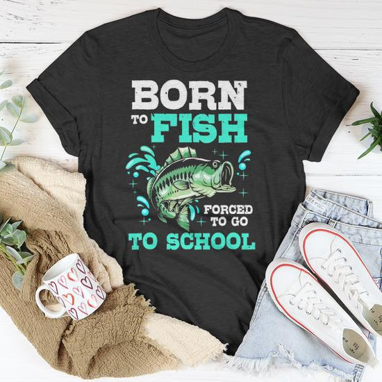 Funny Fishing Bass Fish Fisherman Kids Born To Go Fishing T-Shirt