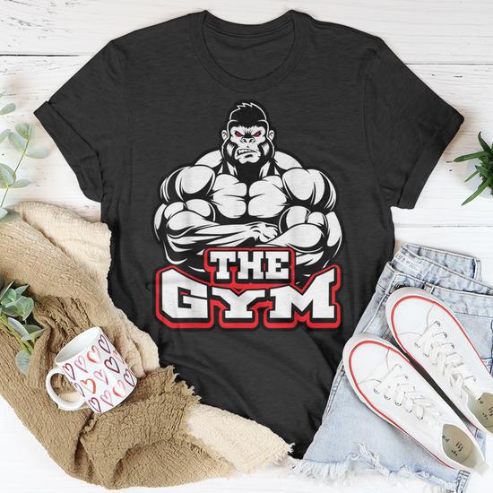 Funny Monkey Gorilla Gym Training Men's Unisex T-Shirt - Back View