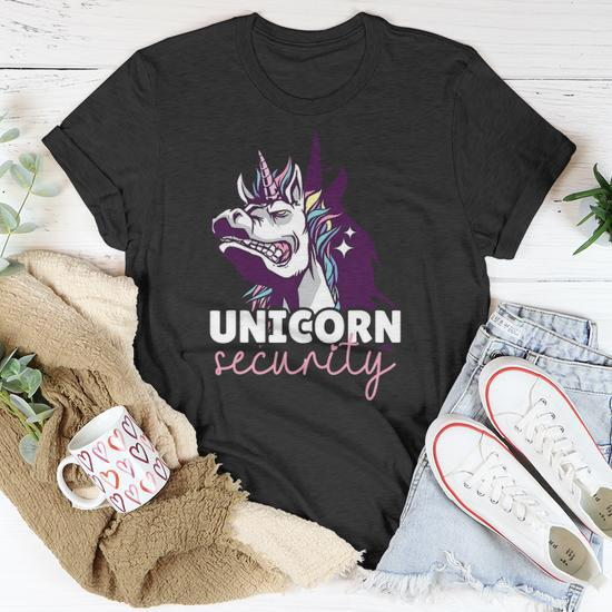 Funny Unicorn Design For Girls And Woman Unicorn Security Unisex T-Shirt