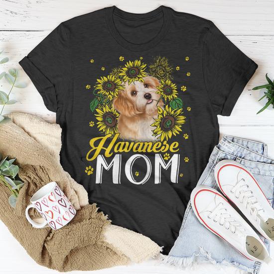 Sunflower Havanese Mom Dog Lovers V3 Unisex T Shirt Monsterry