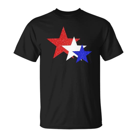 Stars Stripes Graphic Tee Short Sleeve Women's American Flag T-Shirt - 4th Of July Patriotic Stars Stripes Graphic Tee American Flag Shirt