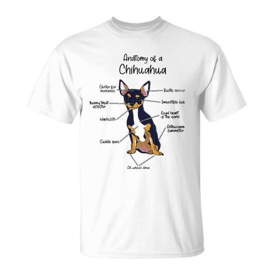 Anatomy Of A Chihuahua Dog Dogs Pet Unisex T Shirt Mazezy