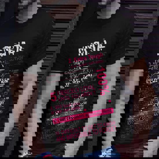 Crystal Highly Eccentric 10 Facts Funny Tshirt First Name