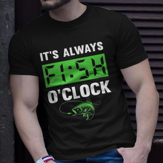 Funny Fishing Bass Fisherman Its Alwayss Fish Oclock Unisex T