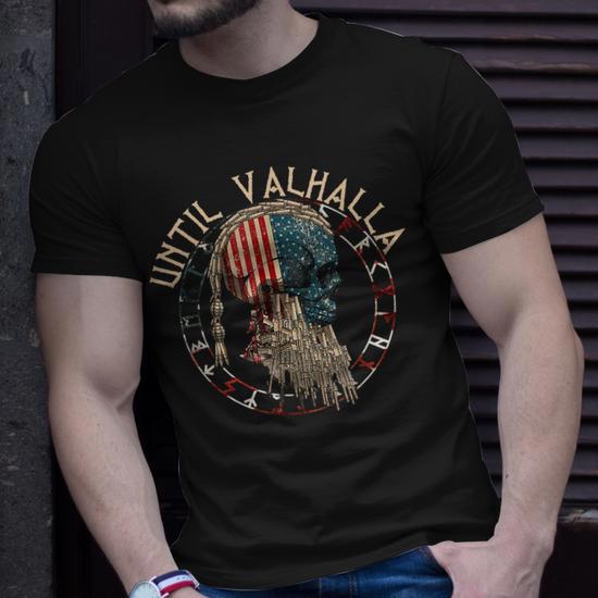 Until Valhalla Shirt Until Valhalla Viking UK Flag Norse Mythology Til