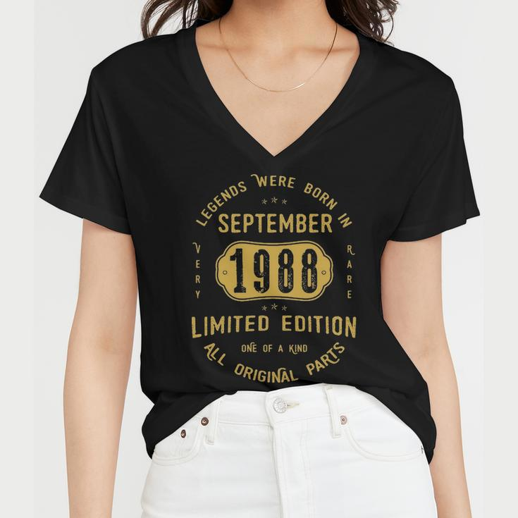 1988 September Birthday Gift 1988 September Limited Edition Women V-Neck T-Shirt