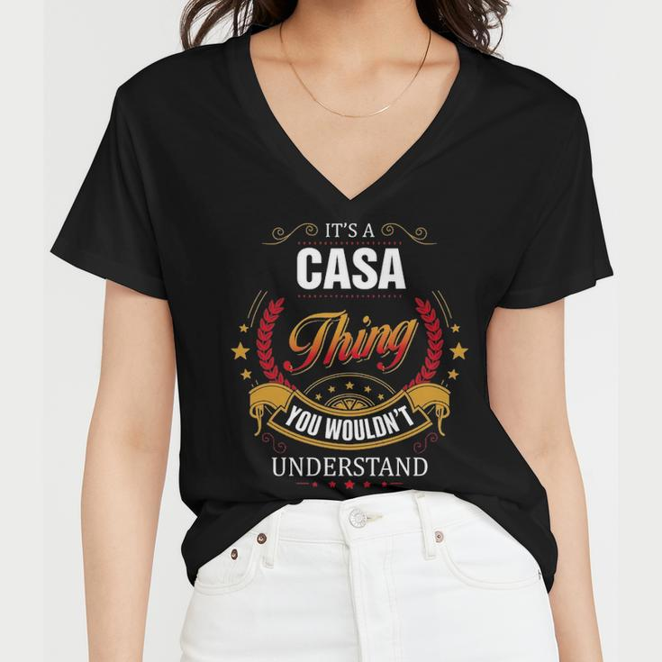 Casa Shirt Family Crest CasaShirt Casa Clothing Casa Tshirt Casa Tshirt Gifts For The Casa Women V-Neck T-Shirt