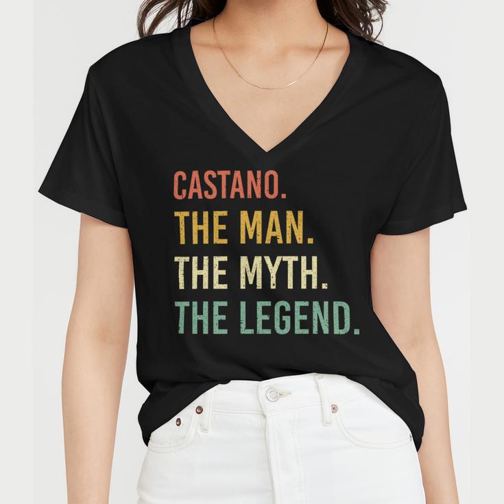 Castano Name Shirt Castano Family Name Women V-Neck T-Shirt