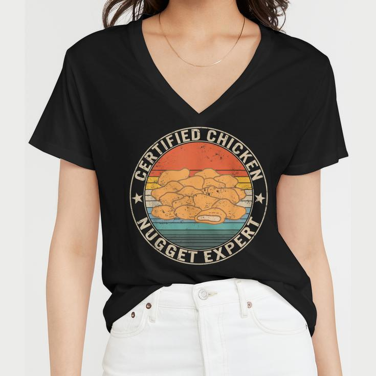 Certified Chicken Nugget Expert Fried Nuggets Lover Food Mom Women V-Neck T-Shirt