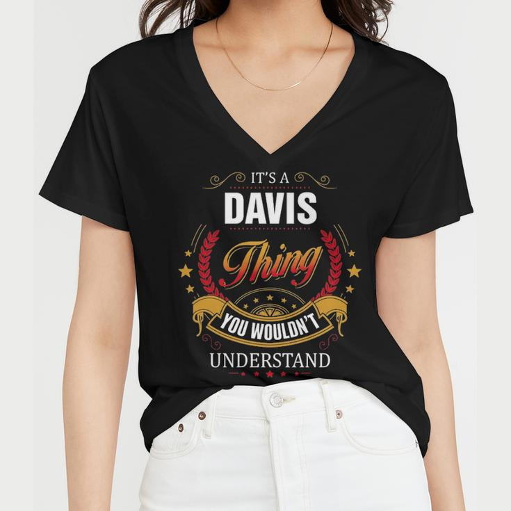 Davis Shirt Family Crest DavisShirt Davis Clothing Davis Tshirt Davis Tshirt Gifts For The Davis Women V-Neck T-Shirt
