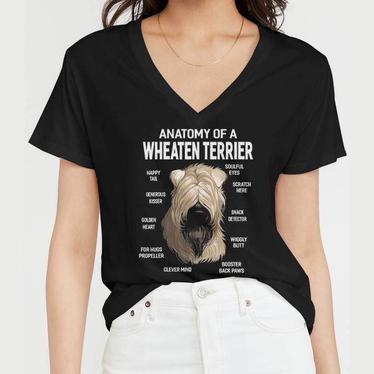 Dogs 365 Anatomy Of A Soft Coated Wheaten Terrier Dog Women V-Neck T-Shirt