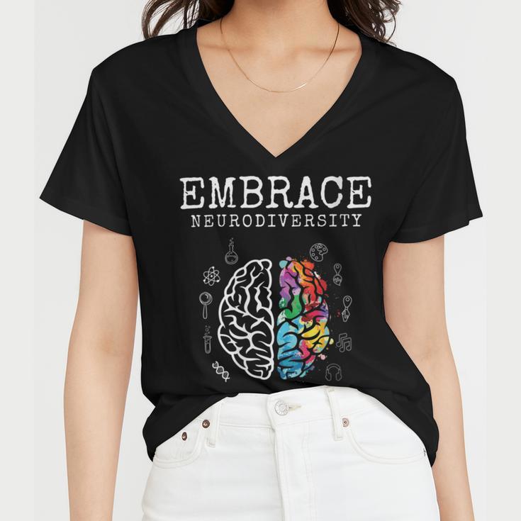 Embrace Neurodiversity Funny V2 Women V-Neck T-Shirt