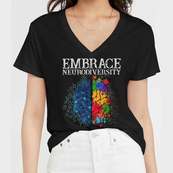 Embrace Neurodiversity Women V-Neck T-Shirt