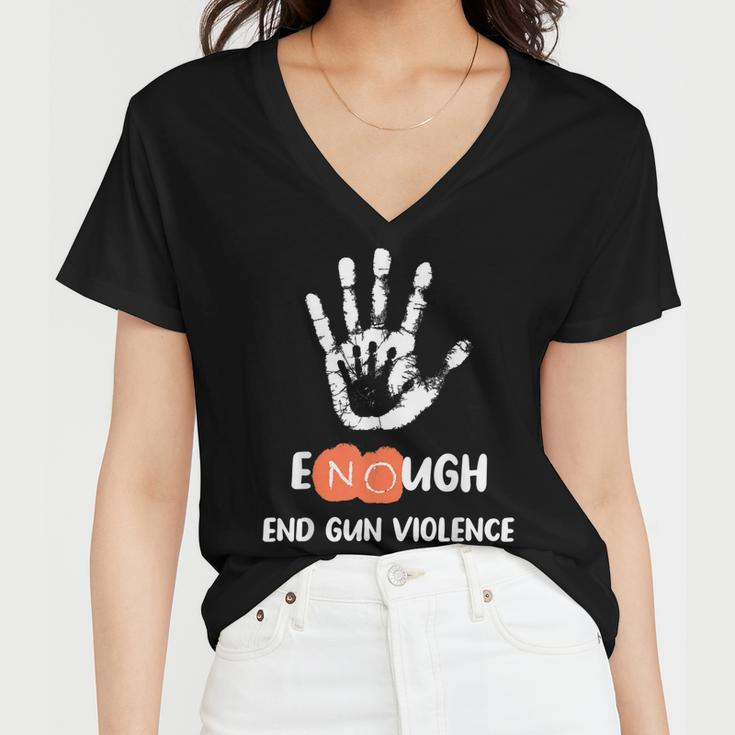 Enough End Gun Violence No Gun Anti Violence No Gun Women V-Neck T-Shirt