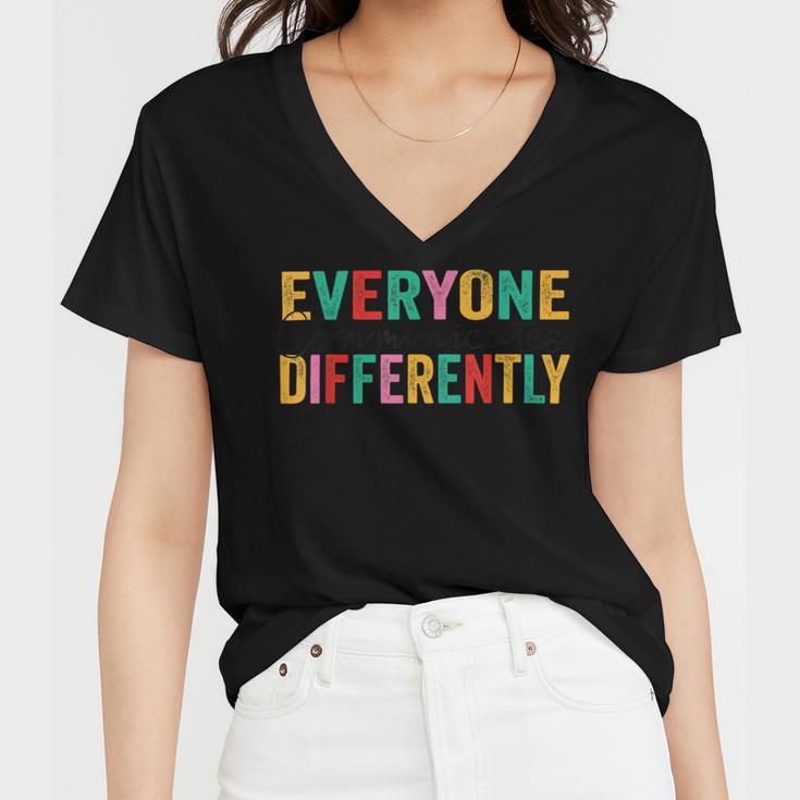 Everyone Communicates Differently V3 Women V-Neck T-Shirt