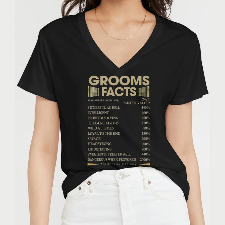 Grooms Name Gift Grooms Facts Women V-Neck T-Shirt