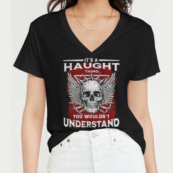 Haught Name Shirt Haught Family Name Women V-Neck T-Shirt