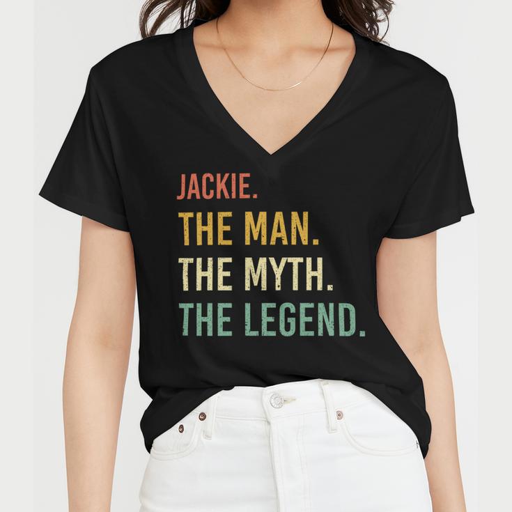 Jackie Name Shirt Jackie Family Name V3 Women V-Neck T-Shirt