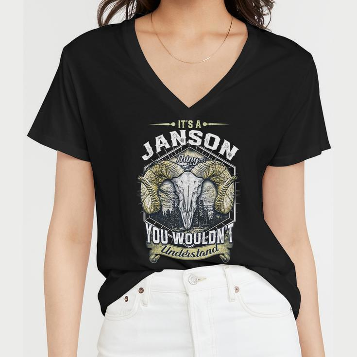 Janson Name Shirt Janson Family Name V4 Women V-Neck T-Shirt