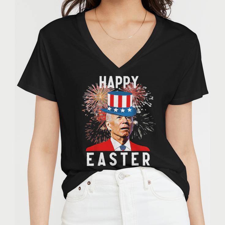 Joe Biden Happy Easter For Funny 4Th Of July Women V-Neck T-Shirt