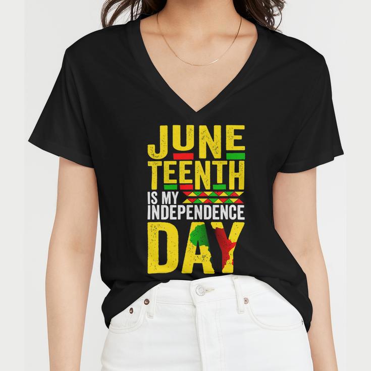 Juneteenth Is My Independence Day 1865 African American Women V-Neck T-Shirt