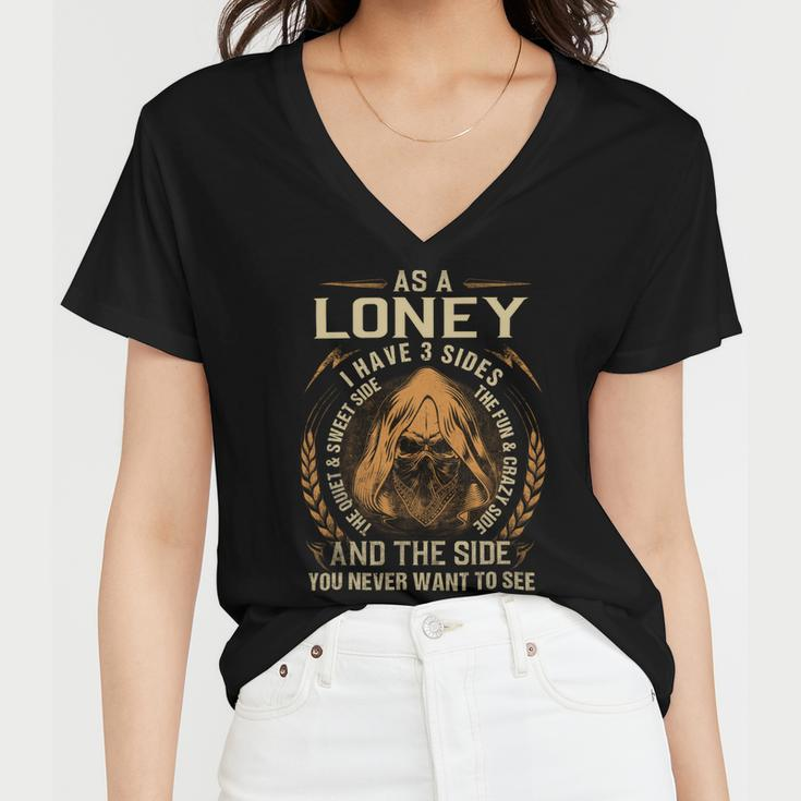 Loney Name Shirt Loney Family Name Women V-Neck T-Shirt