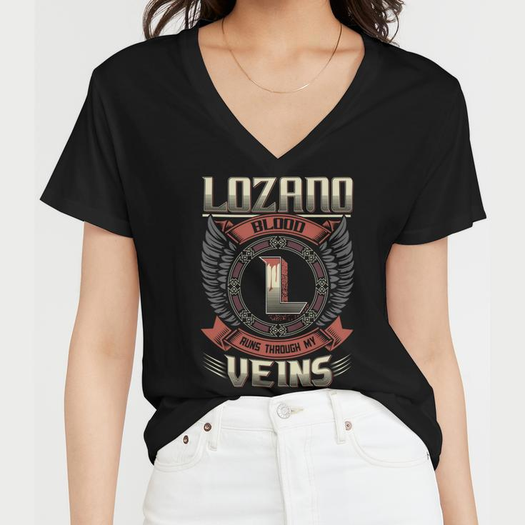 Lozano Blood Run Through My Veins Name Women V-Neck T-Shirt