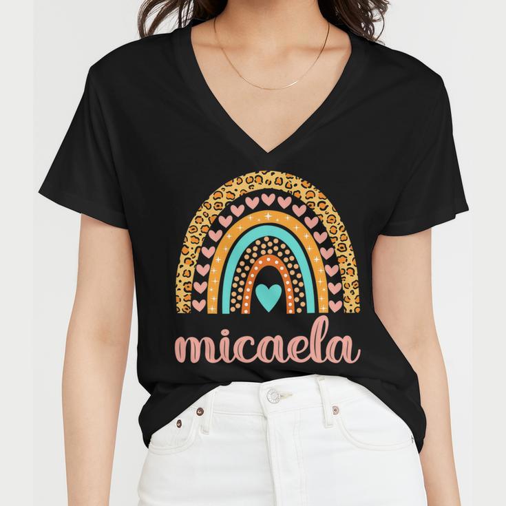 Micaela Micaela Name Birthday Shirt 26 Shirt Women V-Neck T-Shirt