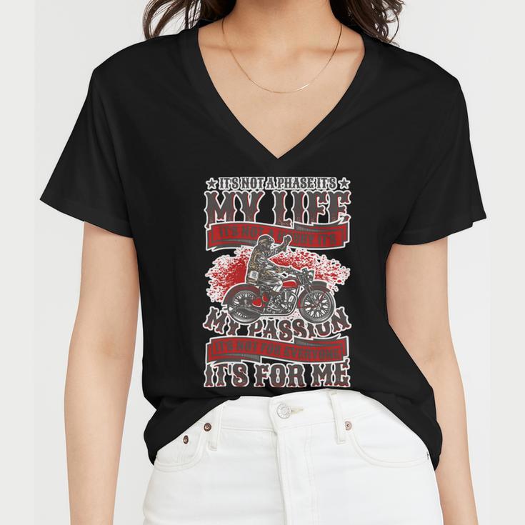 Motorcycle Passion Biker Safety 487 Shirt Women V-Neck T-Shirt