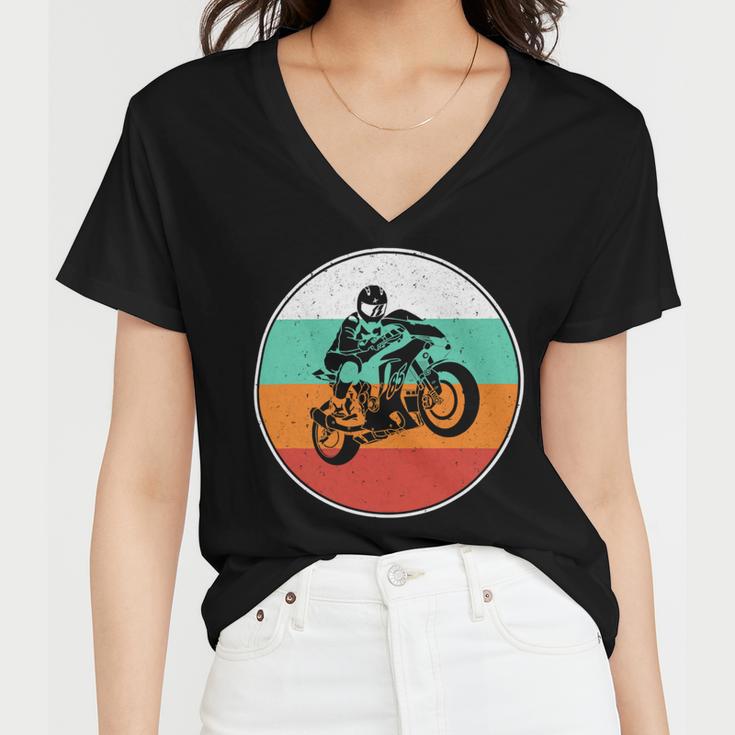 Motorcycle Racing Motorcycle Biker 484 Shirt Women V-Neck T-Shirt