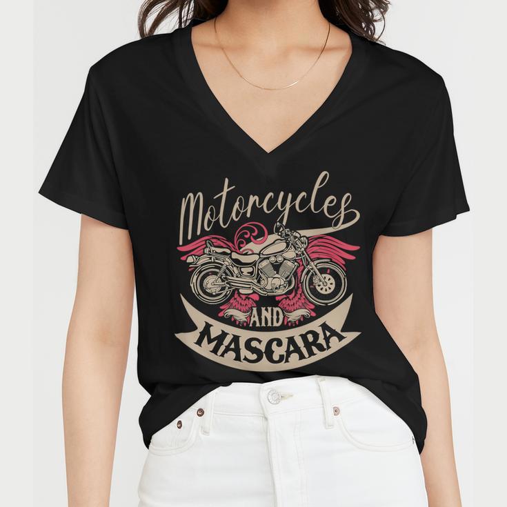 Motorcycles Mascara Moped Chopper 463 Shirt Women V-Neck T-Shirt