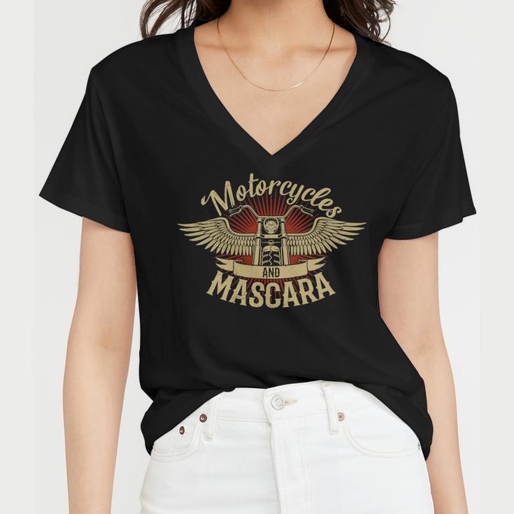 Motorcycles Mascara Moped Chopper 464 Shirt Women V-Neck T-Shirt