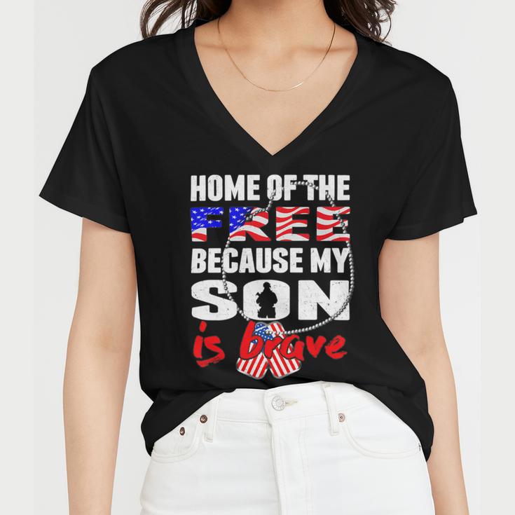 My Son Is Brave Home Of The Free Proud 716 Shirt Women V-Neck T-Shirt