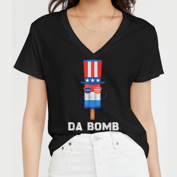 Patriotic Popsicles 4Th Of July Da Bomb Usa Sunglasses Women V-Neck T-Shirt