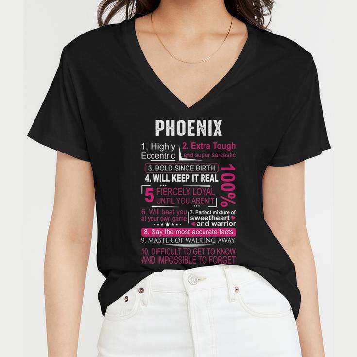Phoenix Name Gift Phoenix Name Women V-Neck T-Shirt