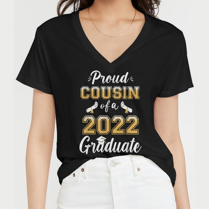 Proud Cousin Of A Class Of 2022 Graduate Senior Graduation Women V-Neck T-Shirt
