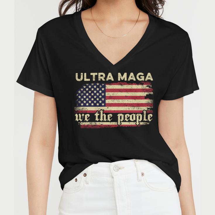 Proud Ultra Maga V9 Women V-Neck T-Shirt