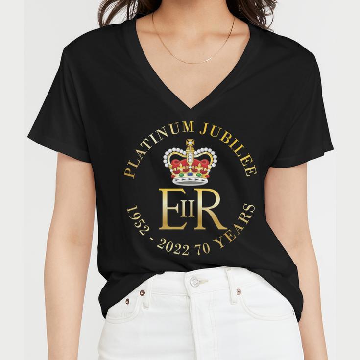 Queens Platinum Jubilee V2 Women V-Neck T-Shirt