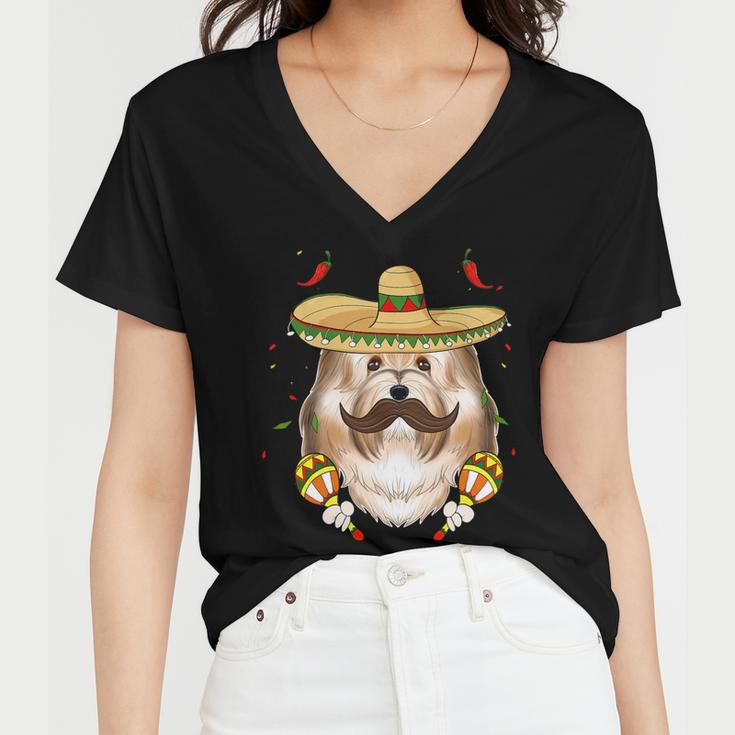 Sombrero Dog I Cinco De Mayo Havanese Women V-Neck T-Shirt