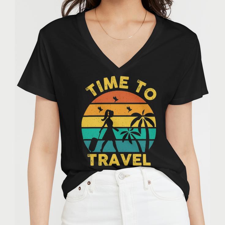 Time To Travel 807 Trending Shirt Women V-Neck T-Shirt