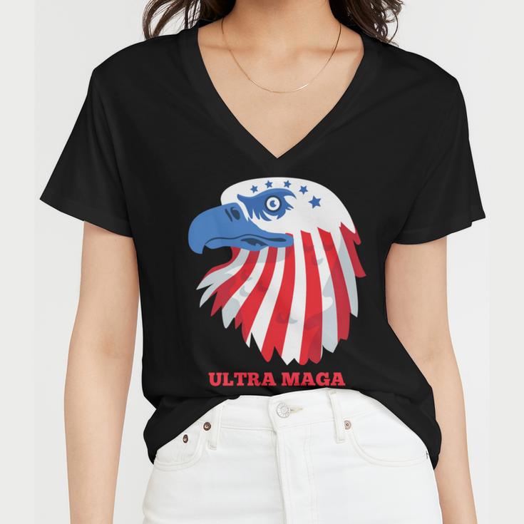 Ultra Maga Memorial Day Women V-Neck T-Shirt