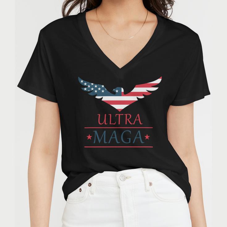 Ultra Maga United State Women V-Neck T-Shirt