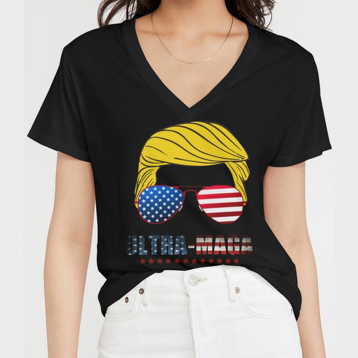 Ultra Maga Usa Maga Make America Great Again Women V-Neck T-Shirt