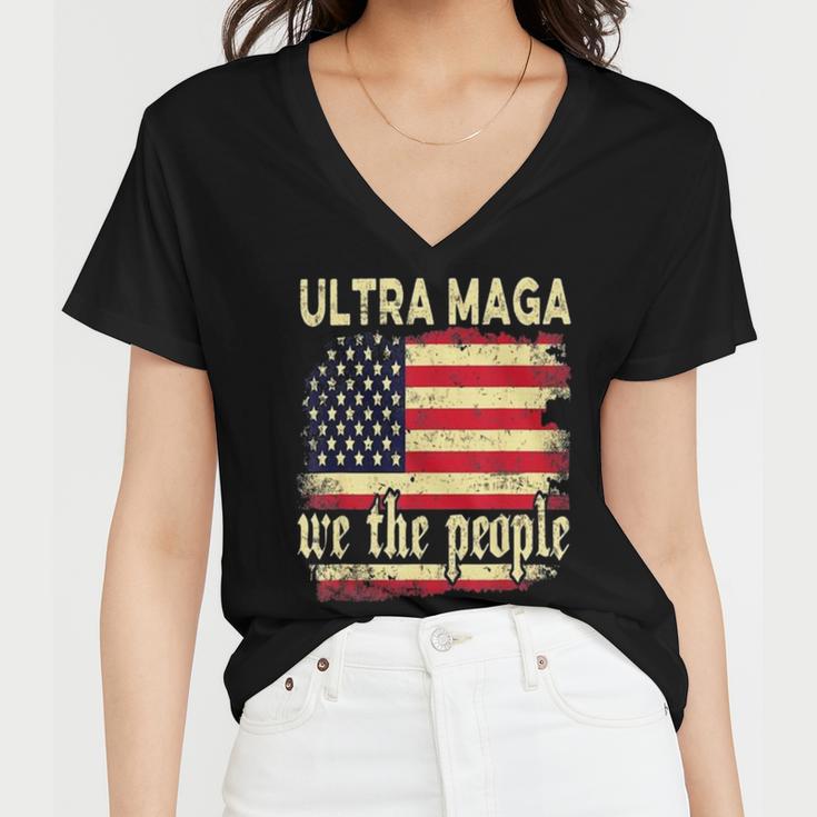 Ultra Maga We The People Vintage Women V-Neck T-Shirt